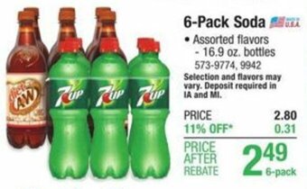 Menards 6-Pack Soda offer