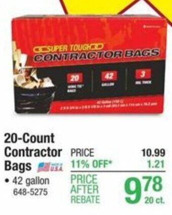 Menards 20-Count Contractor Bags offer