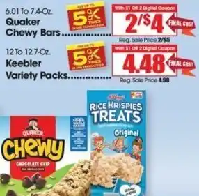 Food King Quaker Chewy Bars 6.01-7.4 oz offer