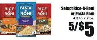 Select Rice-A-Roni or Pasta Roni 4.3-7.2 oz
