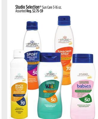 Dollar General Studio selection® sun care offer