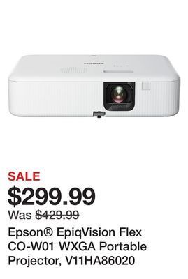 Office Depot Epson® epiqvision flex co-w01 wxga portable projector, v11ha86020 offer