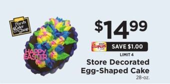 ShopRite Store decorated egg-shaped cake offer