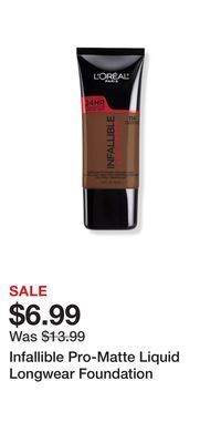 Ulta Beauty Infallible pro-matte liquid longwear foundation offer