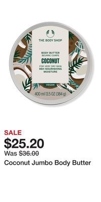 Ulta Beauty Coconut jumbo body butter offer