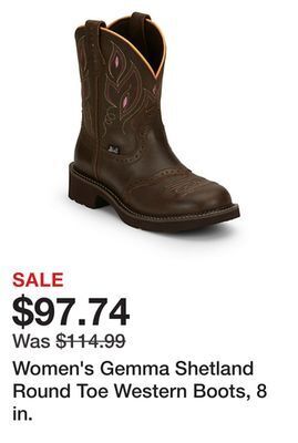 Tractor Supply Company Women's gemma shetland round toe western boots, 8 in. offer