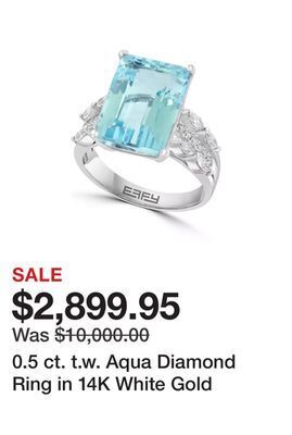 Belk 0.5 ct. t.w. aqua diamond ring in 14k white gold offer