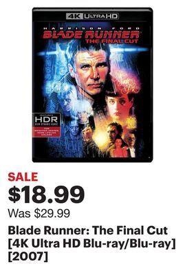 Best Buy Blade runner: the final cut [4k ultra hd blu-ray/blu-ray] [2007] offer