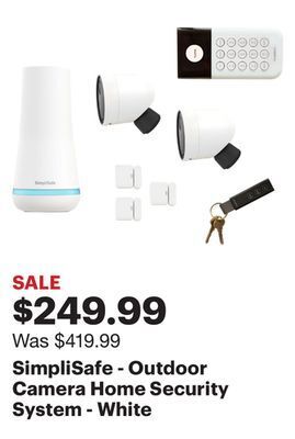 Best Buy Simplisafe - outdoor camera home security system - white offer