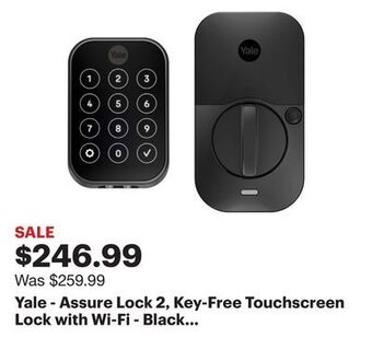 Best Buy Yale - assure lock 2, key-free touchscreen lock with wi-fi - black suede offer
