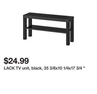 Ikea Lack tv unit, black, 35 3/8x10 1/4x17 3/4 offer