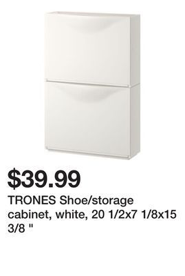 Ikea Trones shoe/storage cabinet, white, 20 1/2x7 1/8x15 3/8 offer