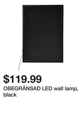 Ikea Obegränsad led wall lamp, black offer