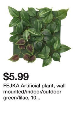 Ikea Fejka artificial plant, wall mounted/indoor/outdoor green/lilac, 10 ¼x10 ¼ offer