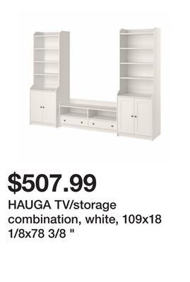 Ikea Hauga tv/storage combination, white, 109x18 1/8x78 3/8 offer
