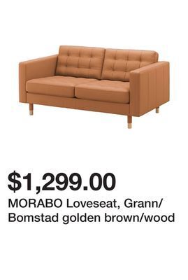 Ikea Morabo loveseat, grann/bomstad golden brown/wood offer