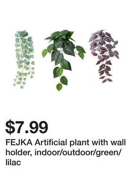Ikea Fejka artificial plant with wall holder, indoor/outdoor/green/lilac offer