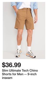 Old Navy Slim ultimate tech chino shorts for men -- 9-inch inseam offer