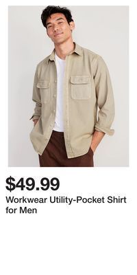 Old Navy Workwear utility-pocket shirt for men offer