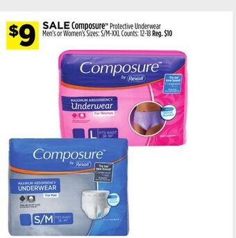 Dollar General Composure™ protective underwear men's or women's offer