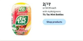 Walgreens Tic tac mint bottles offer