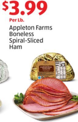 Aldi Appleton farms boneless spiral-sliced ham offer