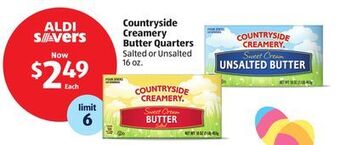 Aldi Countryside creamery butter quarters offer