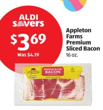 Aldi Appleton farms premium sliced bacon offer