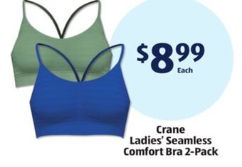 Aldi Crane ladies' seamless comfort bra 2-pack offer