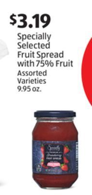 Aldi Specially selected fruit spread with 75% fruit offer
