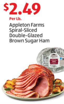 Aldi Appleton farms spiral-sliced double-glazed brown sugar ham offer