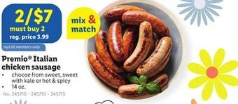 Lidl Premio® italian chicken sausage offer