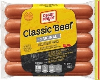 Kroger Oscar mayer beef or turkey hot dogs offer