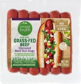 Kroger Simple truth grass fed hot dogs offer