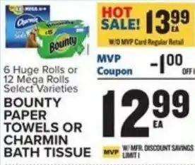Food Lion Bounty Paper Towels Or Charmin Bath Tissue offer