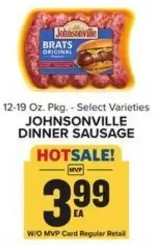 Food Lion Johnsonville Dinner Sausage 12-19 oz offer