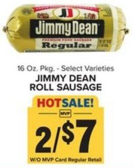 Food Lion Jimmy Dean Roll Sausage 16 oz offer