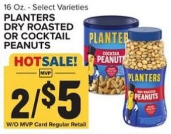 Food Lion Planters Dry Roasted Or Cocktail Peanuts 16 oz offer