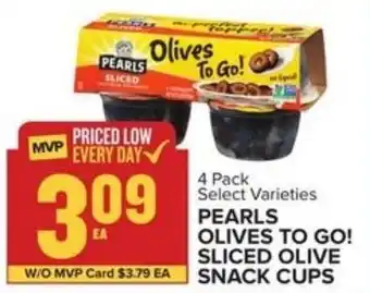 Food Lion Pearls Olives To Go! Sliced Olive Snack Cups offer