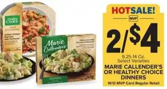 Food Lion Marie Callender's or Healthy Choice Dinners 9.25-14 oz offer