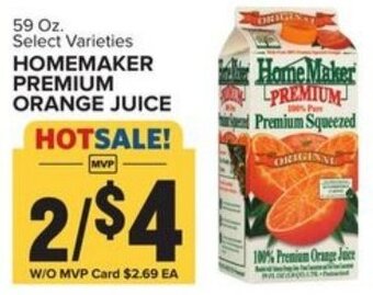 Food Lion Homemaker Premium Orange Juice 59 oz offer