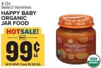 Food Lion Happy Baby Organic Jar Food 4 oz offer