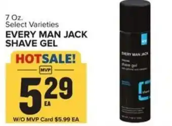 Food Lion Every Man Jack Shave Gel 7 oz offer