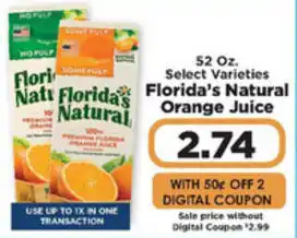 IGA Florida's Natural Orange Juice 52 oz offer