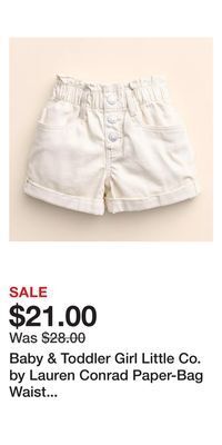 Kohl's Baby & toddler girl little co. by lauren conrad paper-bag waist denim shorts offer