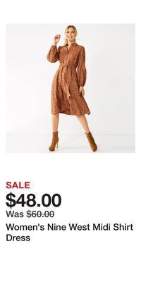 Kohl's Women's nine west midi shirt dress offer