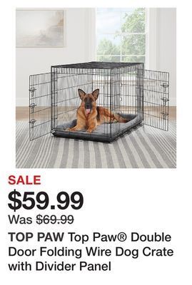 Petsmart Top paw® double door folding wire dog crate with divider panel offer