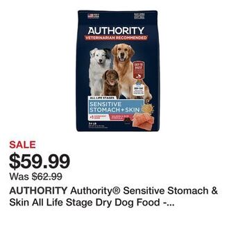 Petsmart Authority® sensitive stomach & skin all life stage dry dog food - salmon offer