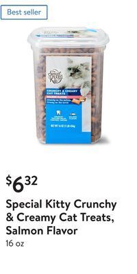 Walmart Special kitty crunchy & creamy cat treats, salmon flavor offer