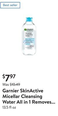 Walmart Garnier skinactive micellar cleansing water all in 1 removes waterproof makeup offer
